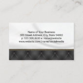 Weißes Seidenschwarz Upholstermaterial Visitenkarte (Rückseite)