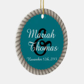 Weißes Seil und Ankermonogramm Keramik Ornament (Rechts)