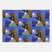 Weißes Set aus schwarzem ägyptischem Wrapping Geschenkpapier Set (Vorderseite 2)