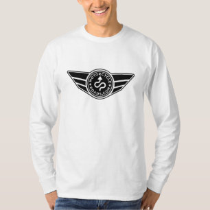 Weißes Shirt der langen Hülse mit schwarzem MCR
