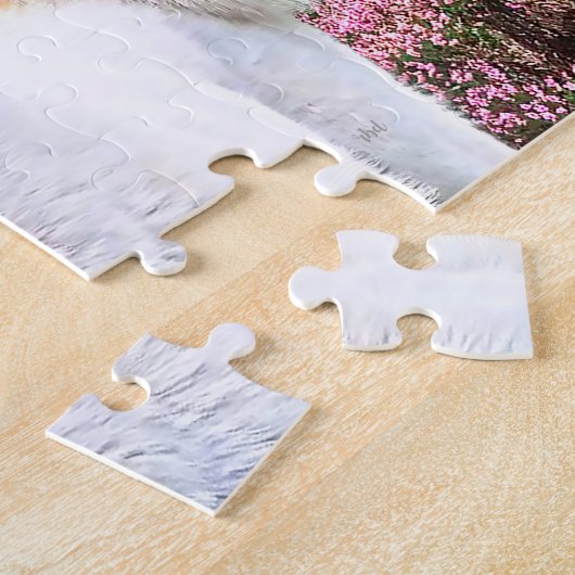 Weißes siberisches Huskyspuzzpuzzle Puzzle (Seite)