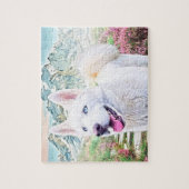 Weißes siberisches Huskyspuzzpuzzle Puzzle (Vertikal)