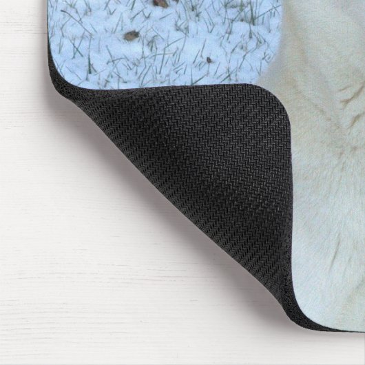 Weißes sibirischer Husky mousepad (Ecke)