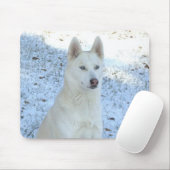 Weißes sibirischer Husky mousepad (Mit Mouse)