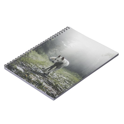 Weißes sibirisches Husky-Notebook Notizblock (Linke Seite)