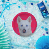 Weißes sibirisches Husky-Papier Pappteller (Party)