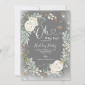 Weißes Silber Eleganter Weihnachtsurlaub Winter Einladung (Vorderseite)