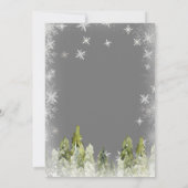 Weißes Silber Eleganter Weihnachtsurlaub Winter Einladung (Rückseite)