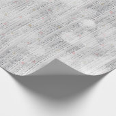 Weißes Silber Glittery Sparkle Rosa Herz Geschenkpapier (Ecke)