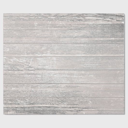Weißes Silber Grau Grafit Grungy Holz Rustikal Geschenkpapier (Flach)