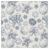 Weißes Silber-Weihnachtsmuster Stoff (Nahaufnahme)