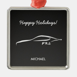 Weißes Silhouettelogo des Scions-FR-S mit Ornament Aus Metall