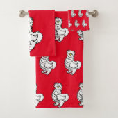 Weißes Silkie Huhn Badhandtuch Set (Insitu)