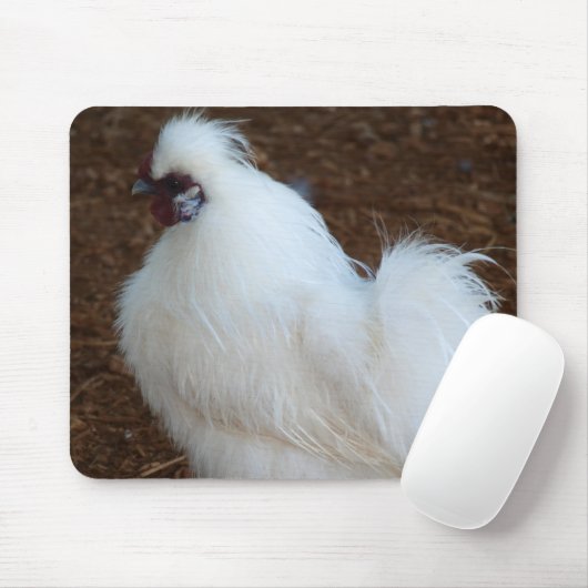 Weißes Silkie Huhn Mousepad (Mit Mouse)