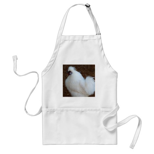 Weißes Silkie Huhn Schürze (Vorne)