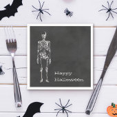 Weißes Skelett Schwarzer Geist Halloween-Party Serviette
