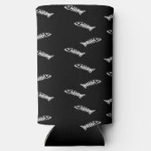 Weißes Skelettknochen schwarz Selters Dosenkühler (Rückseite)