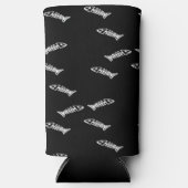 Weißes Skelettknochen schwarz Selters Dosenkühler (Vorderseite)