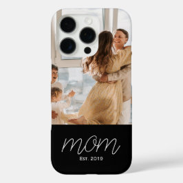 Weißes Skript Established Mom Schwarzes Anpassbar iPhone 16 Pro Hülle