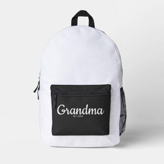 Weißes Skript etablierte Oma Bedruckter Rucksack (Vorderseite)