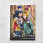 Weißes Skript Frohe Weihnachten Vertikales Foto (Vorderseite)