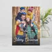 Weißes Skript Frohe Weihnachten Vertikales Foto (Stehend Vorderseite)
