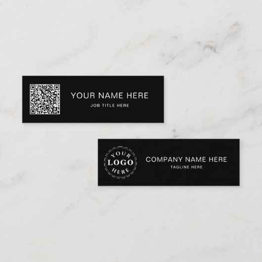 Weißes Skript QR für das Aufrufen von Black Mini-K Telefonnummerkarte (Vorne/Hinten)