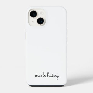 Weißes Skript Stylisches Monogramm Modern Minim iPhone 14 Hülle