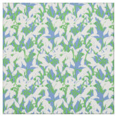 Weißes Snowdrops auf weichem blauem Blumenmuster Stoff (Muster)