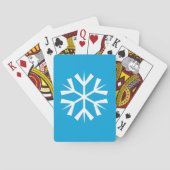Weißes Snowflake-Symbol auf blauem Hintergrund Spielkarten (Rückseite)