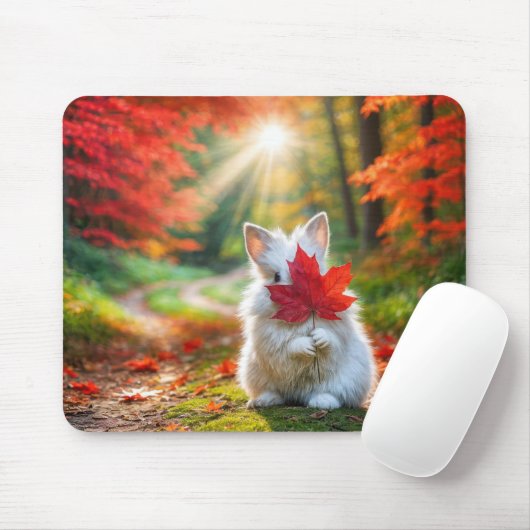 Weißes Sonnenblumen Hinter einem roten Ahornleaf Mousepad (Mit Mouse)