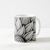 Weißes Sonnenblumen Tasse (VorderseiteRechts)