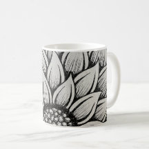 Weißes Sonnenblumen Tasse
