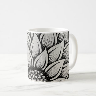 Weißes Sonnenblumen Tasse