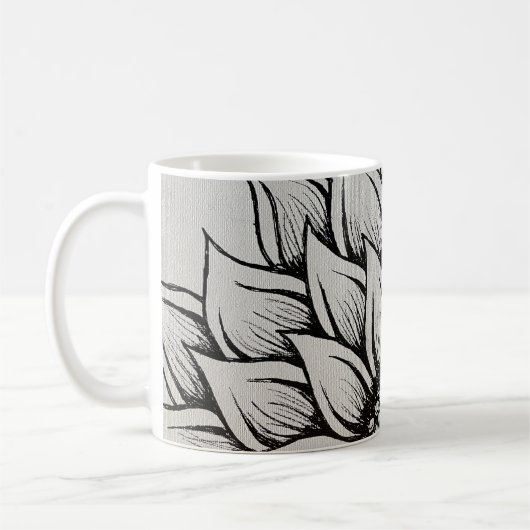Weißes Sonnenblumen Tasse (Links)