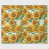 Weißes Sonnenblumenmuster-Kernmuster Geschenkpapier (Flach)
