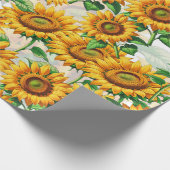 Weißes Sonnenblumenmuster-Kernmuster Geschenkpapier (Ecke)