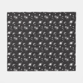 Weißes Sonnenmond-Galaxie-Muster Fleecedecke (Vorderseite (Horizontal))
