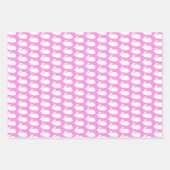 Weißes, sonniges Muster auf rosa Geschenkpapier Set (Vorderseite 3)