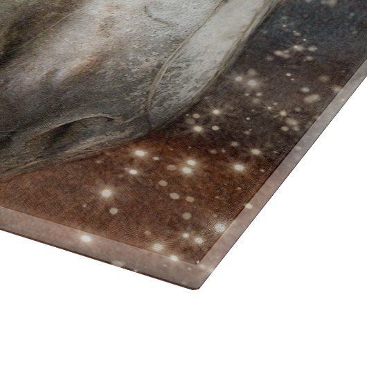 Weißes spähendes Pferd Schneidebrett (Ecke)