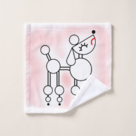 Weißes Spielzeug Poodle Wash Handtuch Flannel Waschlappen