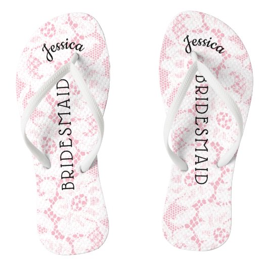 Weißes Spitze-Mit Blumenrosa der Badesandalen (Fußbett)