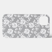 Weißes Spitzemuster auf grauem Hintergrund Case-Mate iPhone Hülle (Rückseite (Horizontal))
