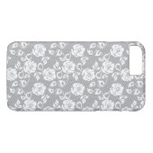 Weißes Spitzemuster auf grauem Hintergrund Case-Mate iPhone Hülle (Rückseite (Horizontal))