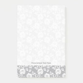 Weißes Spitzemuster auf grauem Hintergrund Post-it Klebezettel (Vorderseite)