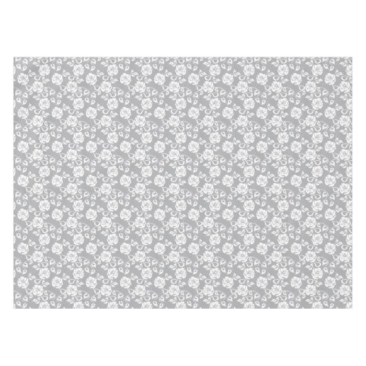 Weißes Spitzemuster auf grauem Hintergrund Tischdecke (Vorderseite (Horizontal))