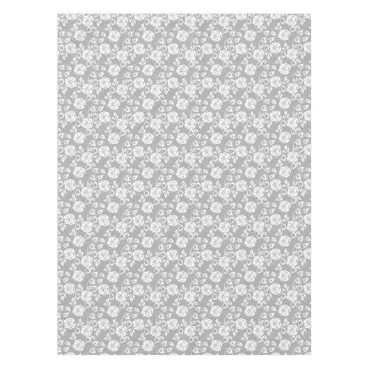 Weißes Spitzemuster auf grauem Hintergrund Tischdecke (Vorderseite)