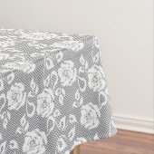 Weißes Spitzemuster auf grauem Hintergrund Tischdecke (Beispiel)