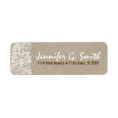 Weißes Spitzen & Beige Linen Burlap Textur 2 (Vorne)