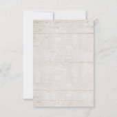 Weißes Spitzenholz rustikale Landhochzeit UAWG RSVP Karte (Rückseite)